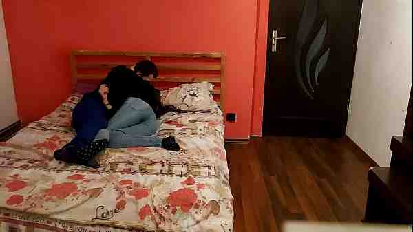Making love late in the night with cute petite brunette