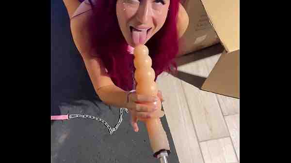 My Sex Machine fucks Deep Throat with Huge Dildo Teen Cat Girl, Sucking sex toy Hardcore Fetish Blowjob