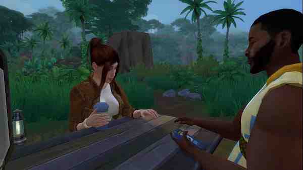 Sims 4 Black man fucks Lara Croft in jungle camp part 1