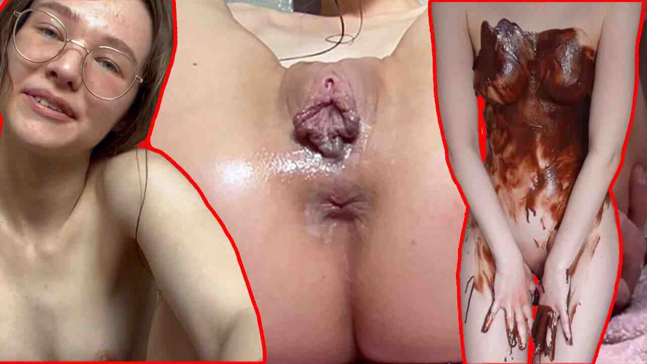 Squirting Teen Pussy Fisting and Chocolate Sauce!